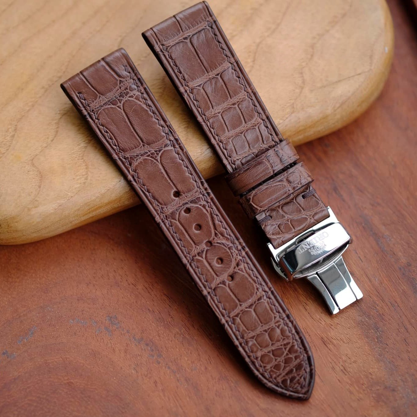 腕時計ベルト革 高級 本革アリゲーター クロコダイル 時計バンド