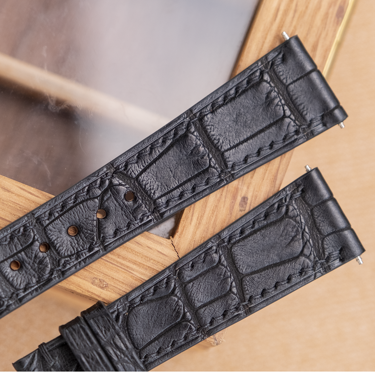 腕時計ベルト革 高級 本革アリゲーター クロコダイル 時計バンド