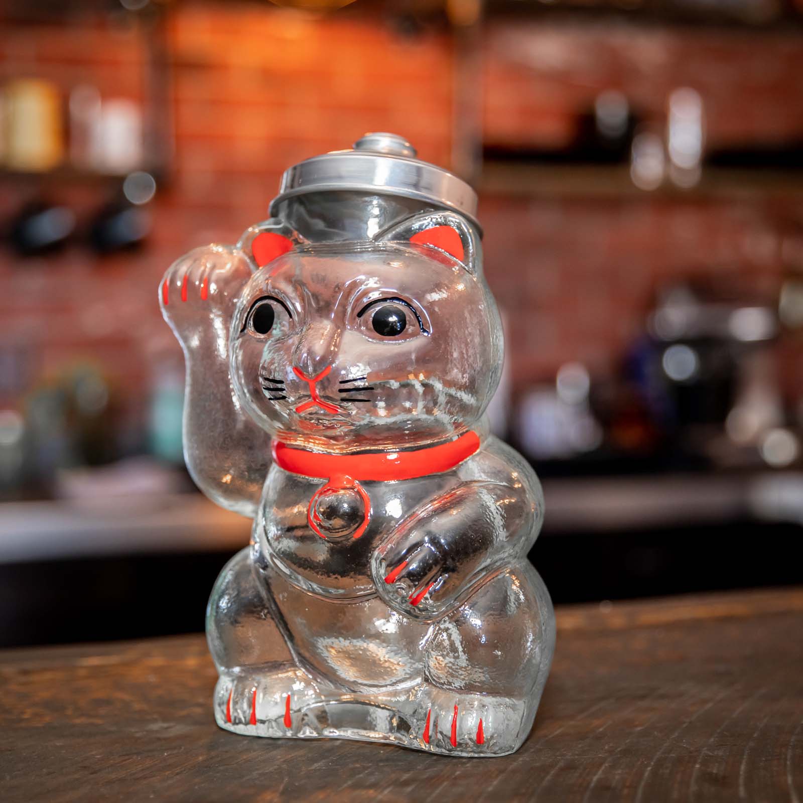 Traditional Glass Maneki Neko Jar - Made in Japan | Jlife – J-Life