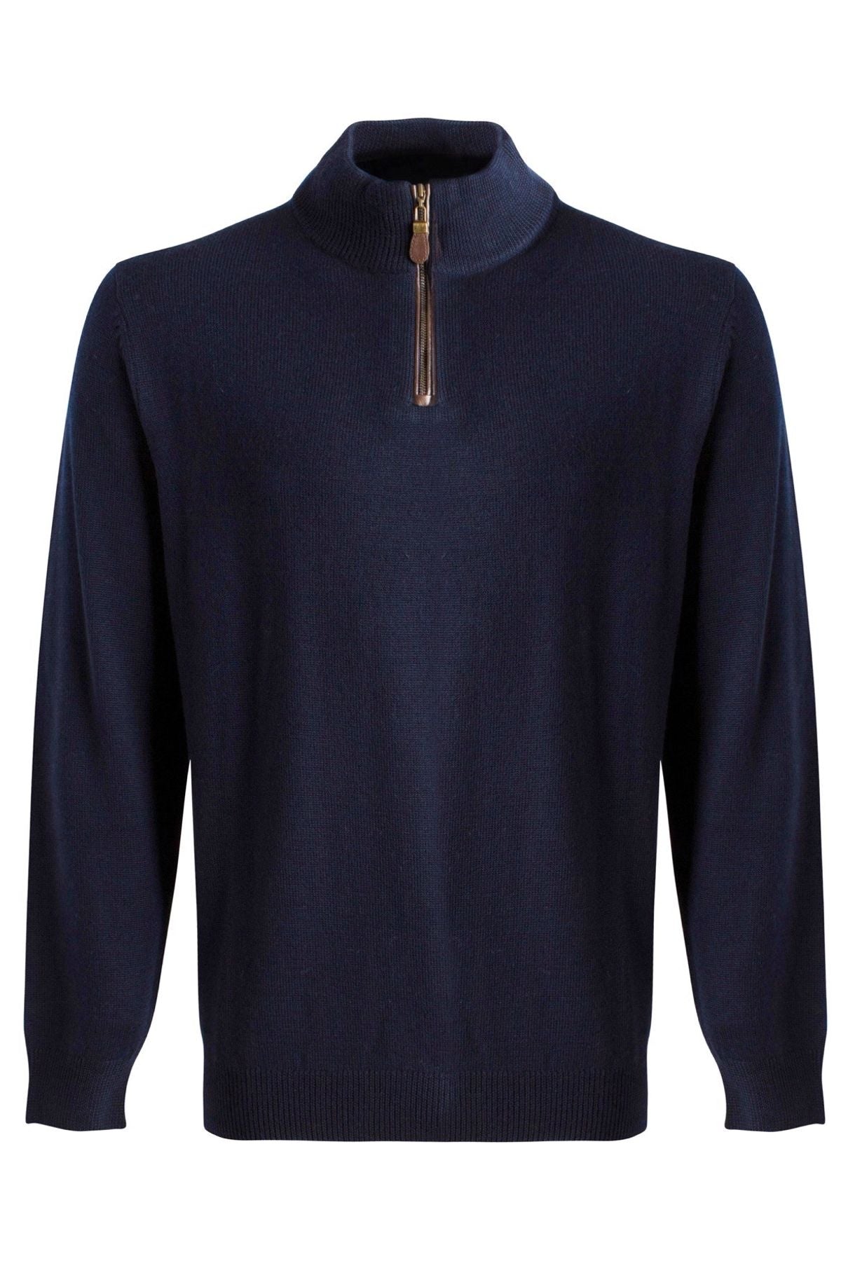Extra Fine 'Zegna Baruffa' Merino Wool Quarter-Zip Sweater in Navy by