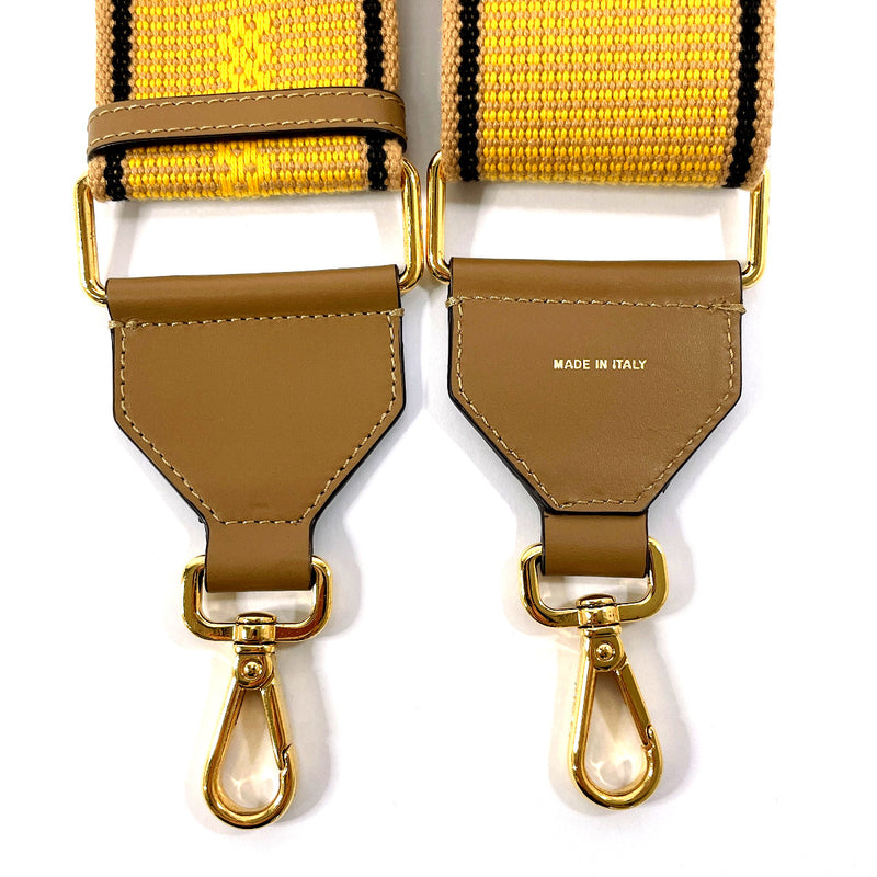 FENDI Shoulder strap Strap you canvas/leather yellow yellow Women