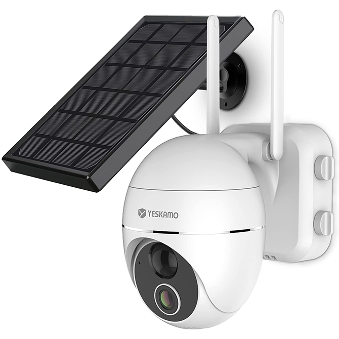 ZS-GX1S 電池式ソーラーパネル付き防犯カメラ（白） - yeskamo 公式