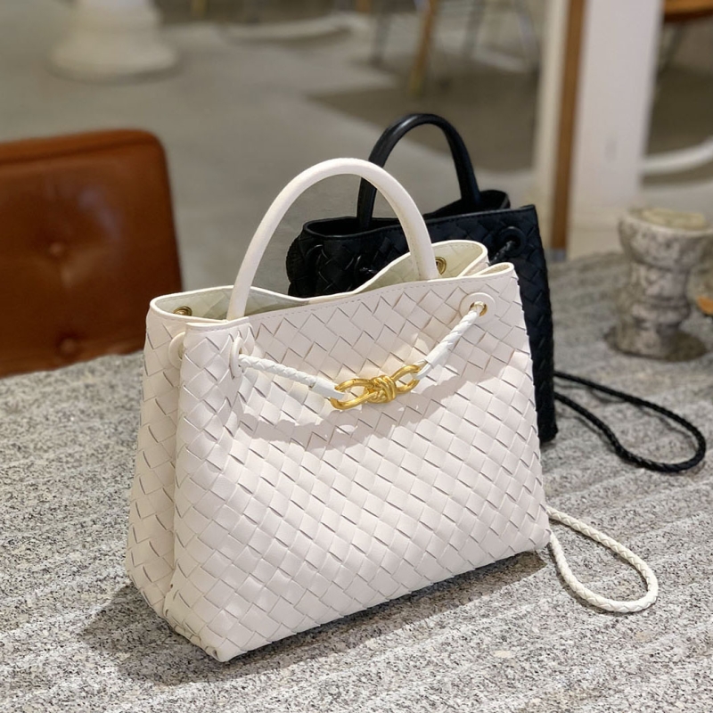 ホワイト レザー 編み込み ハンドバッグ | Baginning