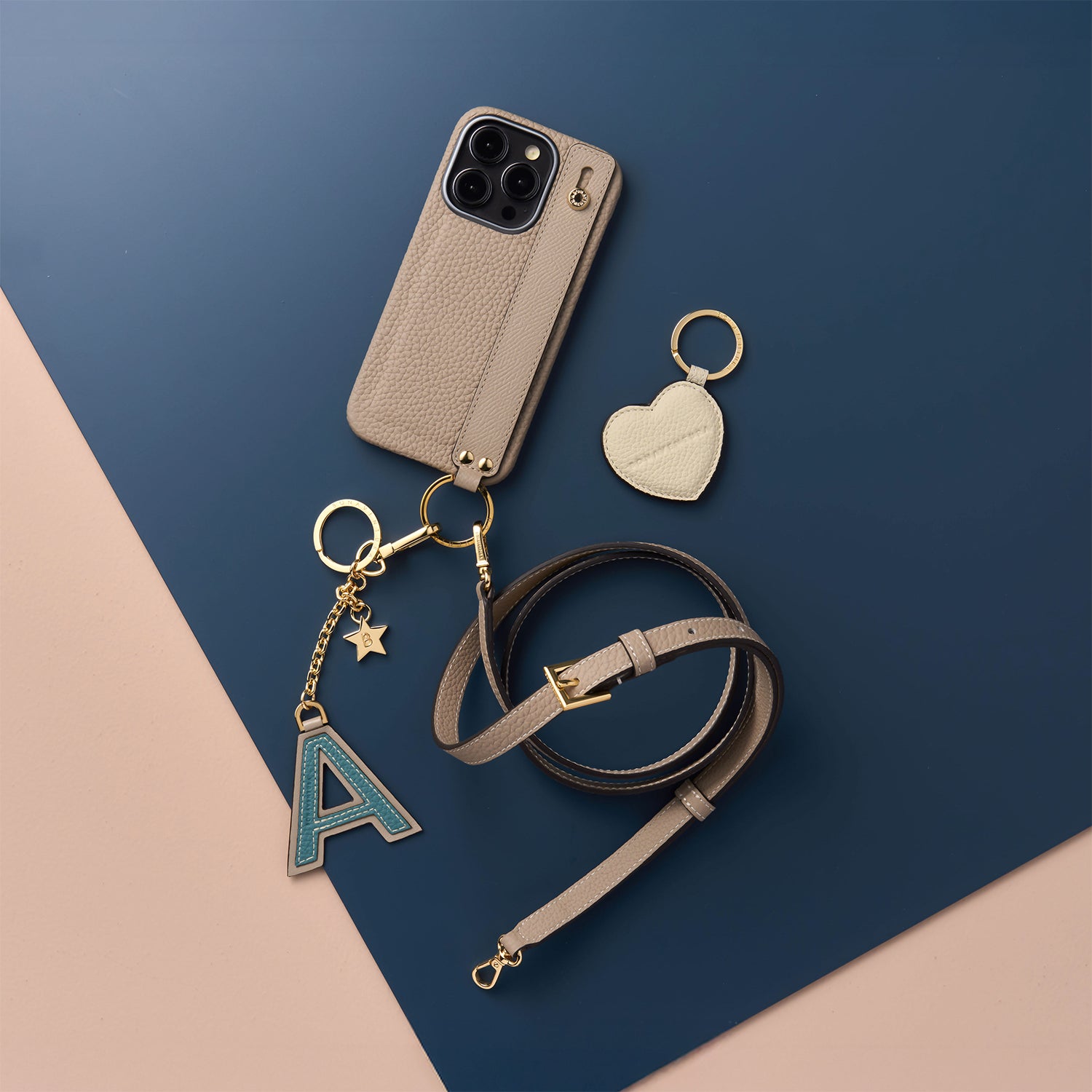 iPhone Air) ハンドル付き バックカバーケース シュリンクレザー