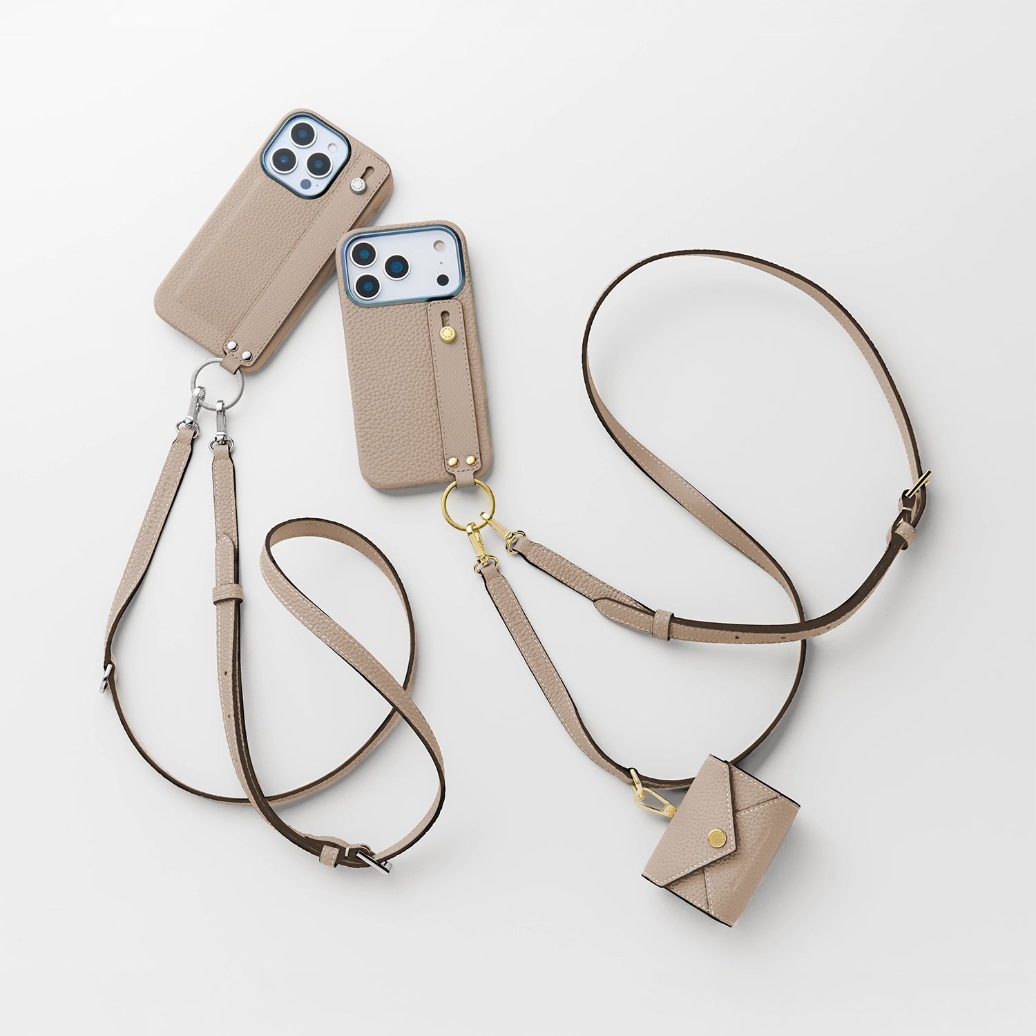 Dリング付き アジャスタブル ショルダー ストラップ シュリンクレザー