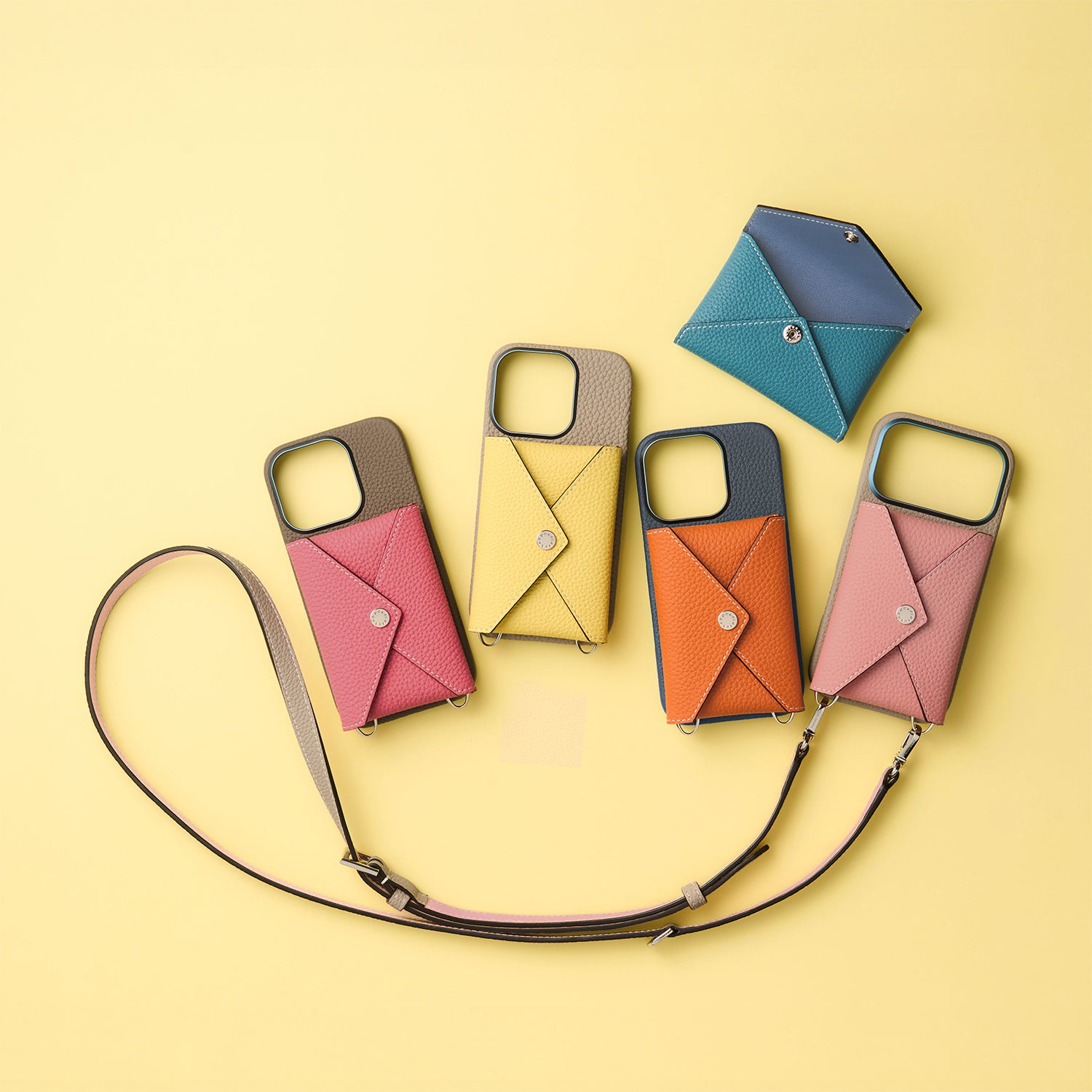 スナップボタン付き バックカバーケース用 エンベロープポーチ