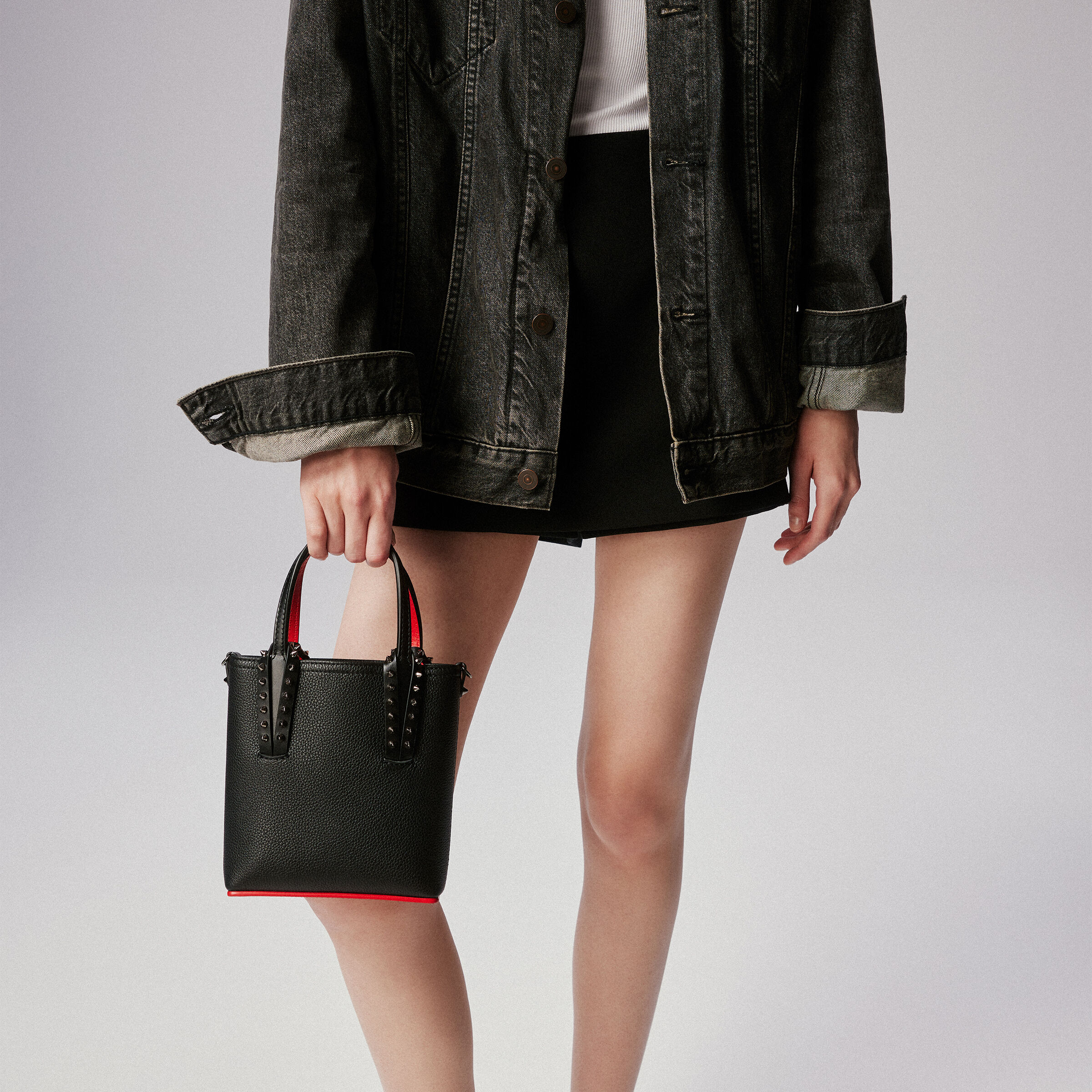 Cabata N/S Mini ブラック カーフレザー - Bags - Women - Christian