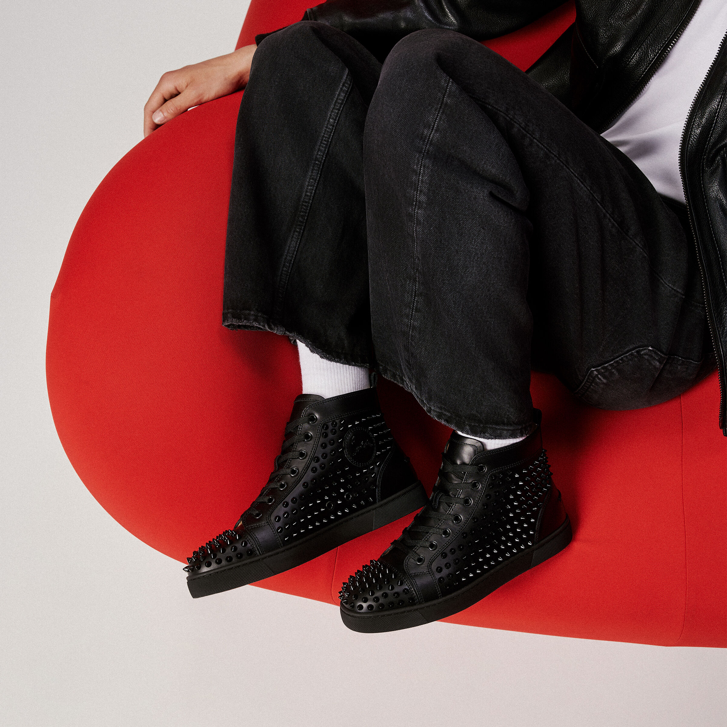 Louis Spikes ブラック カーフレザー - Shoes - Men - Christian Louboutin