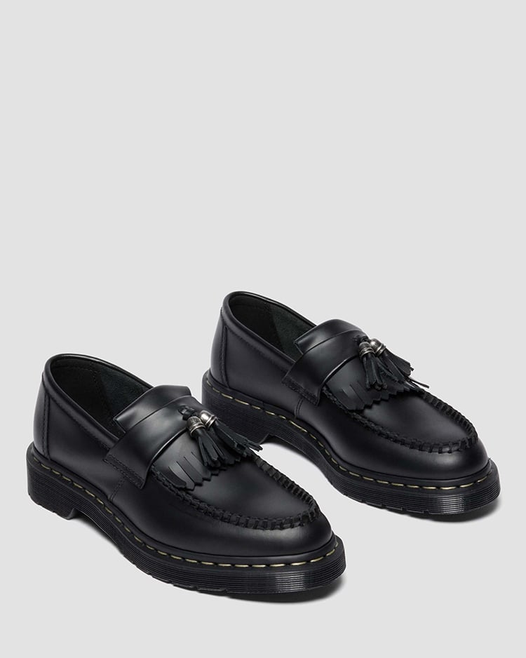 日本限定】ADRIAN グレーステッチ ハードウェア タッセル ローファー