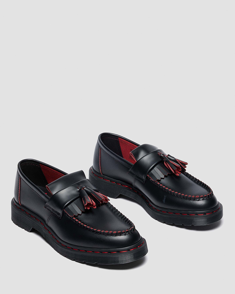ADRIAN レッドステッチ タッセル ローファー