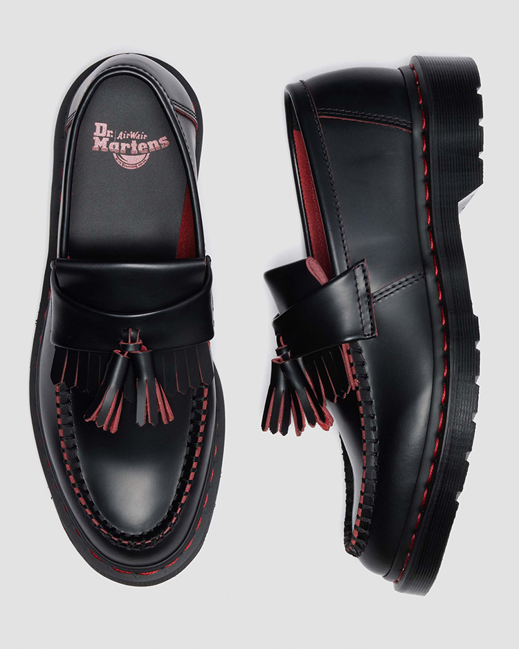 ADRIAN レッドステッチ タッセル ローファー