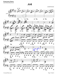 Ark-Sound Horizon-無料の楽譜「五線譜、両手略譜」をダウンロード!