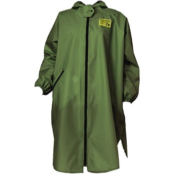 1008534 ゆったり防水レインコート アイメディア カーキ色 レギュラー