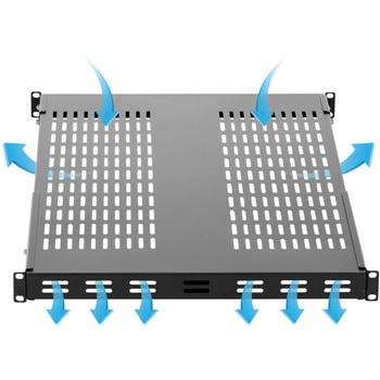 サーバーラック棚板/1U/放熱スリット付/耐荷重150kg/奥行き700mm/取付