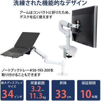 Ergotron（エルゴトロン）モニターアームLX ホワイト 保護プレート