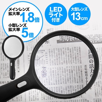 400-LPE001 拡大鏡ライト付手持ち型 サンワダイレクト レンズサイズ