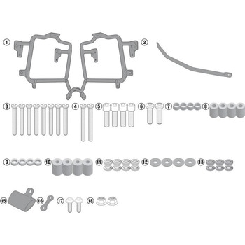 PL3112 サイドケースキャリア スチールチューブ ブラック 1個 GIVI