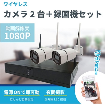 ワイヤレス300万画素カメラ・録画機・16インチモニターセット ブロード