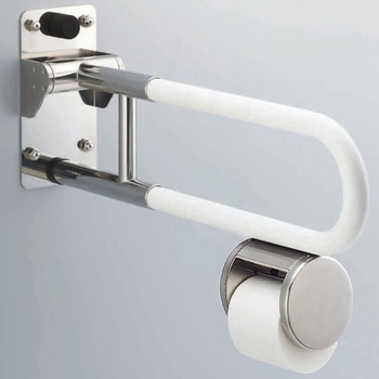 はね上げ式手すり(樹脂被覆)ロックなし・紙巻器付 INAX(LIXIL) 【通販