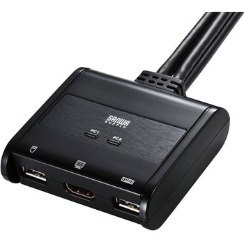 SW-KVM2WHU HDMI対応手元スイッチ付きパソコン自動切替器(2:1