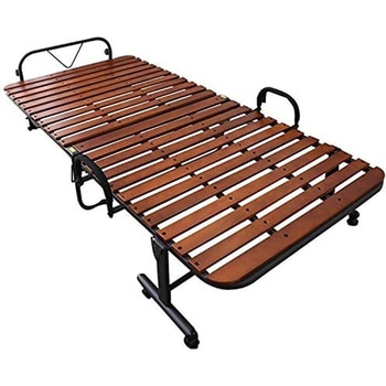 HS-1S(DBR/BK) すのこ折りたたみベッド シングル 1台 YAMAZEN(山善