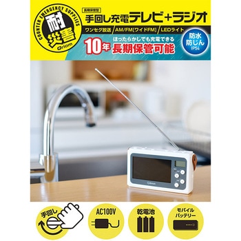 JYTM-RTV430(CG) 手回し充電ワンセグテレビ 1個 YAMAZEN(山善) 【通販