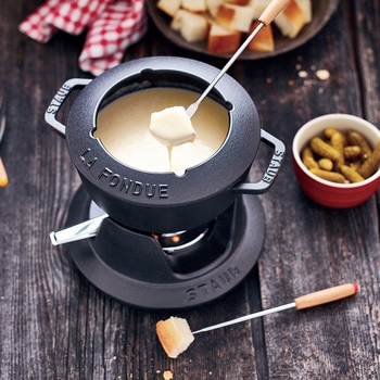 ストウブ ミニ フォンデュセット グレー 約230ml チョコ