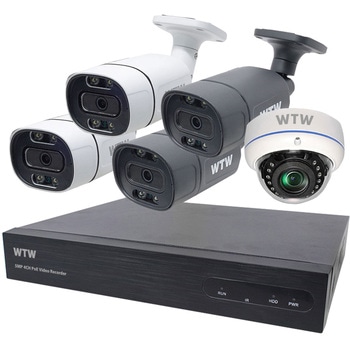 WTW塚本無線 PoE4ch録画装置+500万画素防犯カメラ3台セット 塚本無線