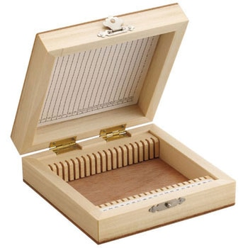 木製プレパラートボックス(普及品) 三商 スライド/カバーグラスケース