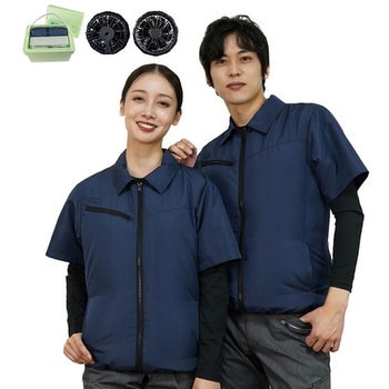 空調半袖ジャケット、ブラシレスファン&モバイルバッテリーセット+長袖