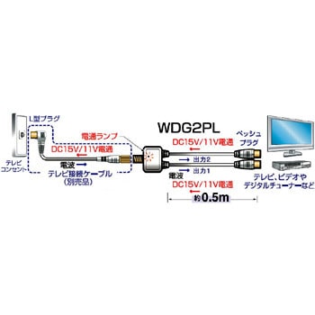 WDG2PL ケーブル付き2分配器(全電通タイプ) 1個 日本アンテナ 【通販