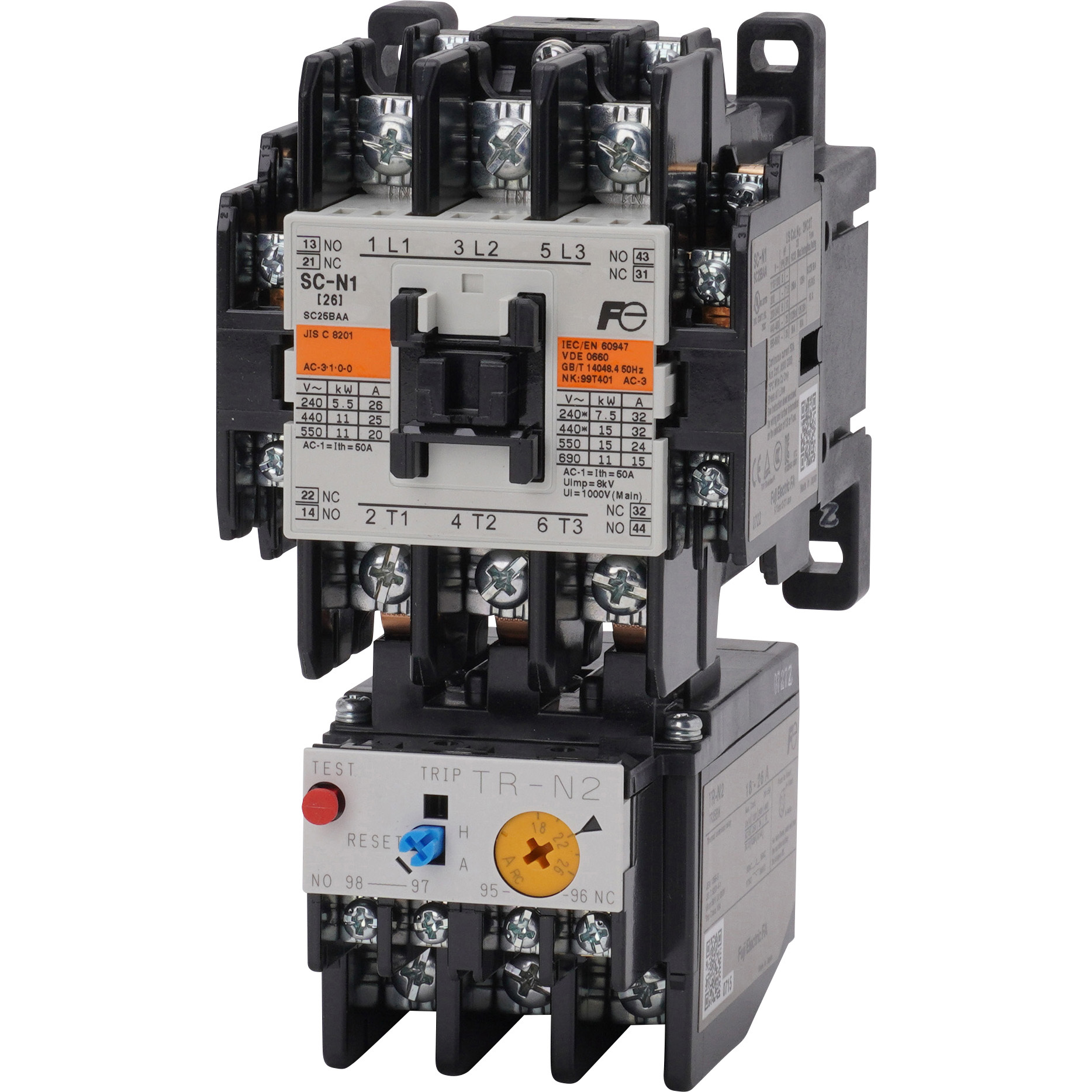 SW-N1 標準形電磁開閉器(ケースカバーなし) 富士電機 非可逆式 NEO SC