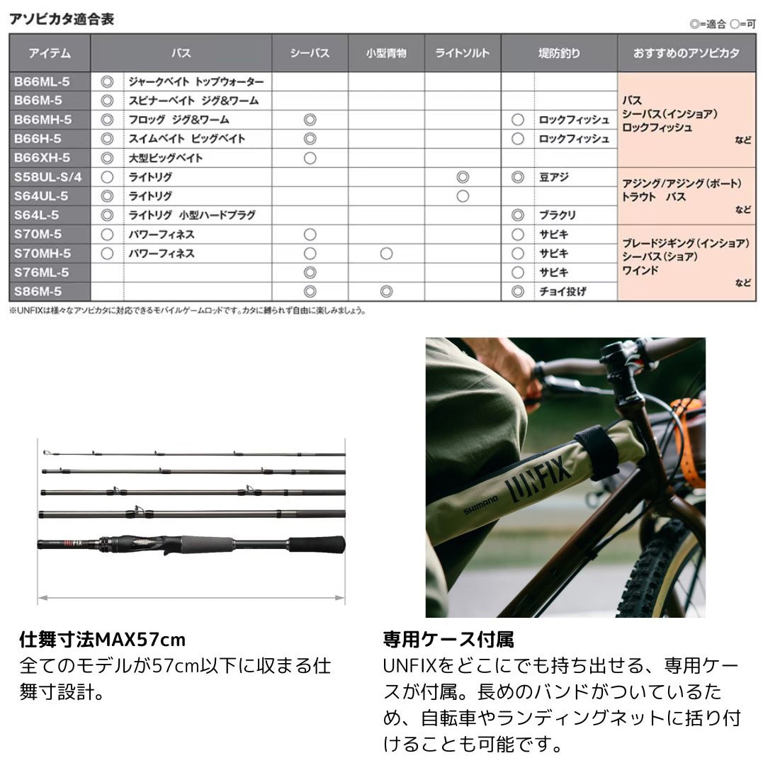S70MH-5 アンフィックス SHIMANO(シマノ) 継数5本 全長2.13m S70MH-5