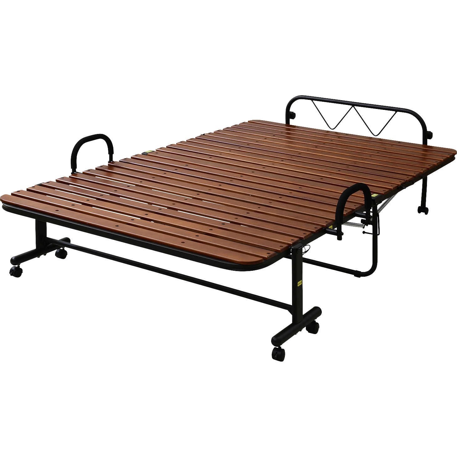 YSFB-1SD(DBR/MB) すのこ折りたたみベッド YAMAZEN(山善) セミダブル