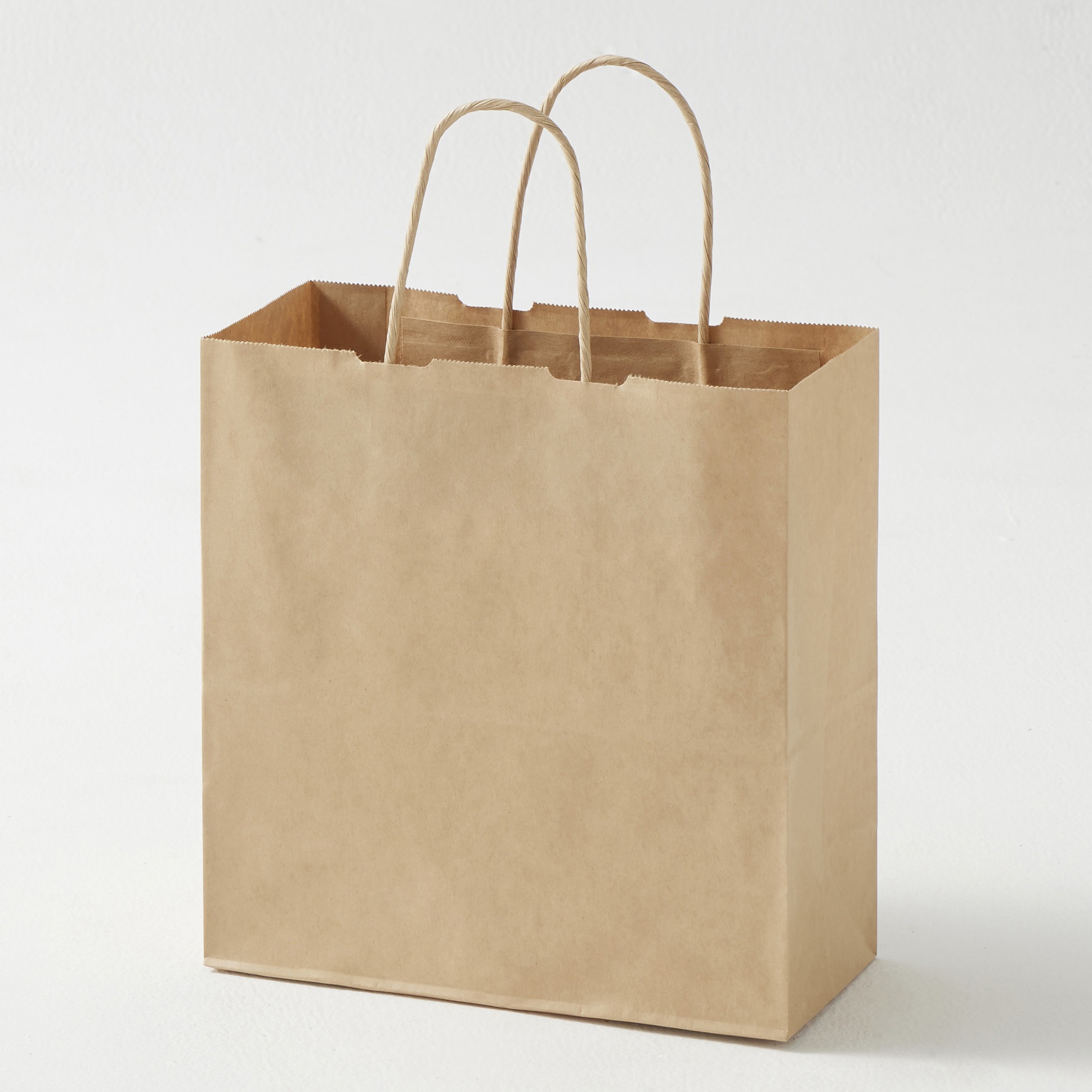 手提げ紙袋 モノタロウ 茶無地色 幅260mmマチ120mm高さ270mm 1パック