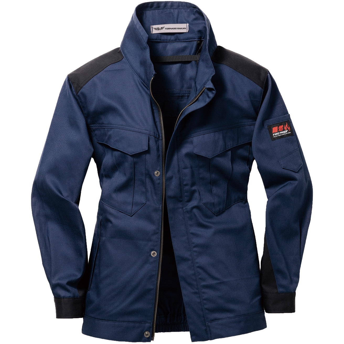 YZ5361-02-3L ネイビー 防炎空冷服 綿100% (ブルゾンのみ) 1着 日新