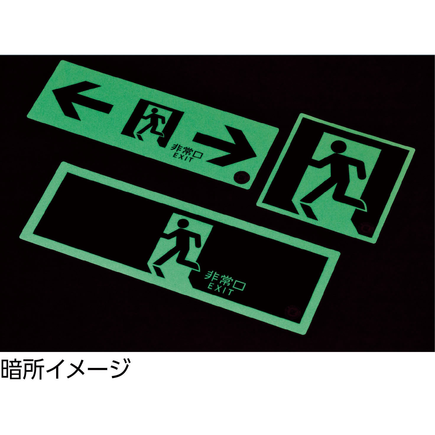 TSN815 中輝度蓄光避難誘導ステッカー標識 1枚 日本緑十字社 【通販