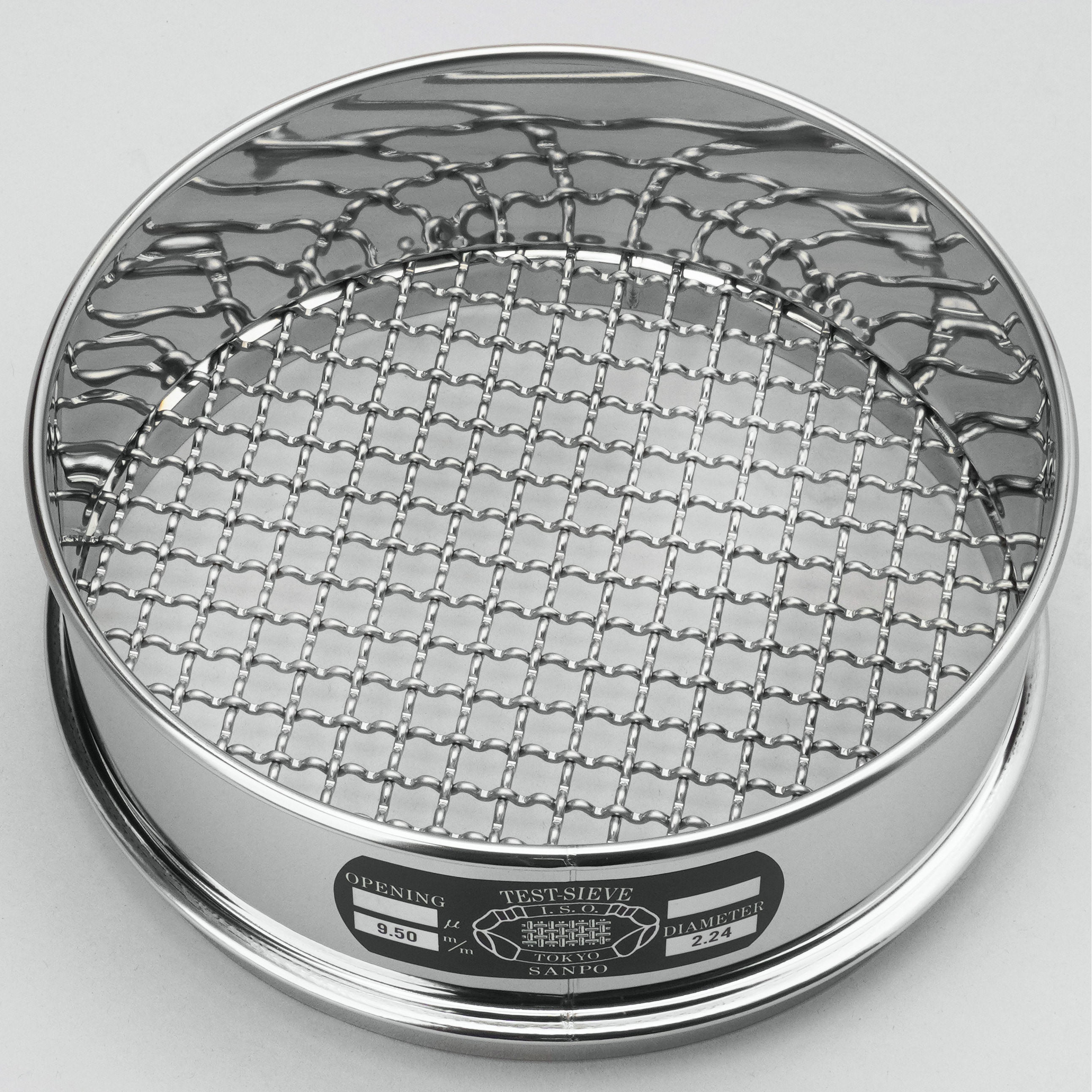 200×60/9.5mm ステンレスふるい 200Φ×60 サンポー クリンプ織 目開き