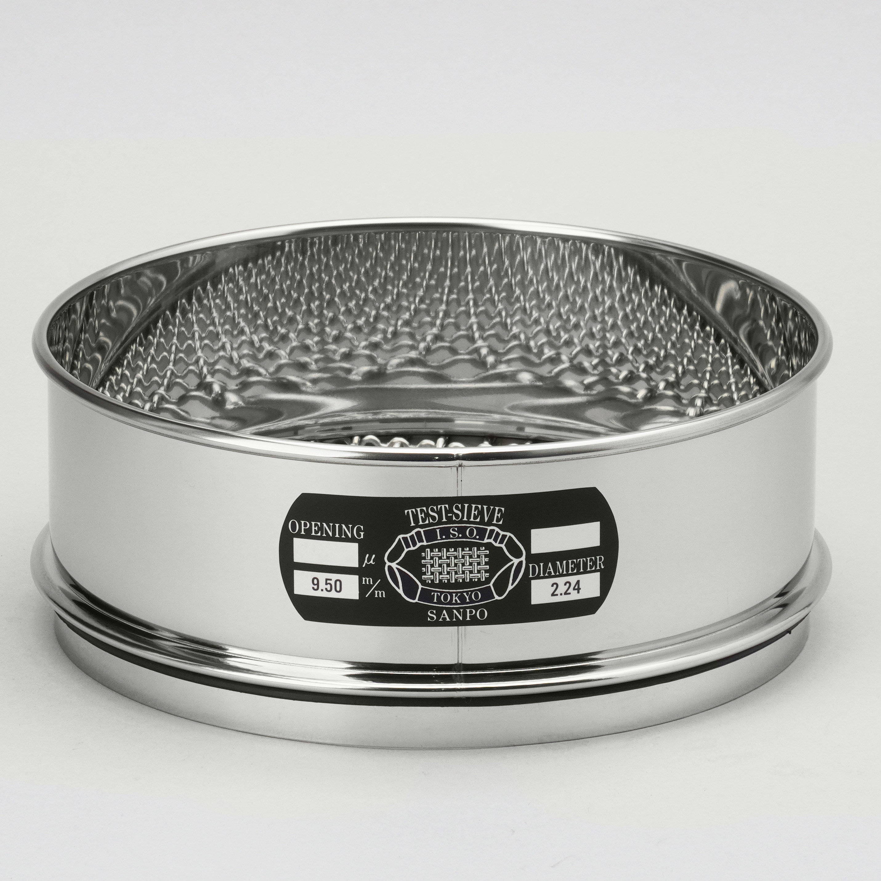200×60/9.5mm ステンレスふるい 200Φ×60 サンポー クリンプ織 目開き