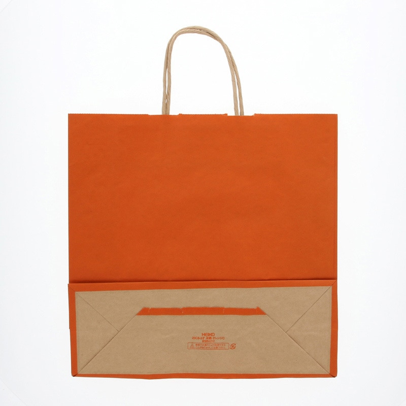 オレンジ カラー手提げ紙袋 HEIKO オレンジ色 幅320mmマチ115mm高さ
