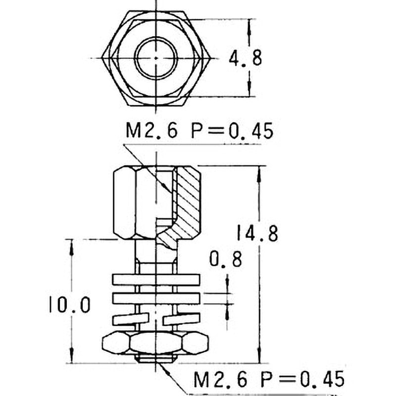 D20418-J3R D-subコネクタ嵌合固定台(六角形) JAE(日本航空電子工業) 1