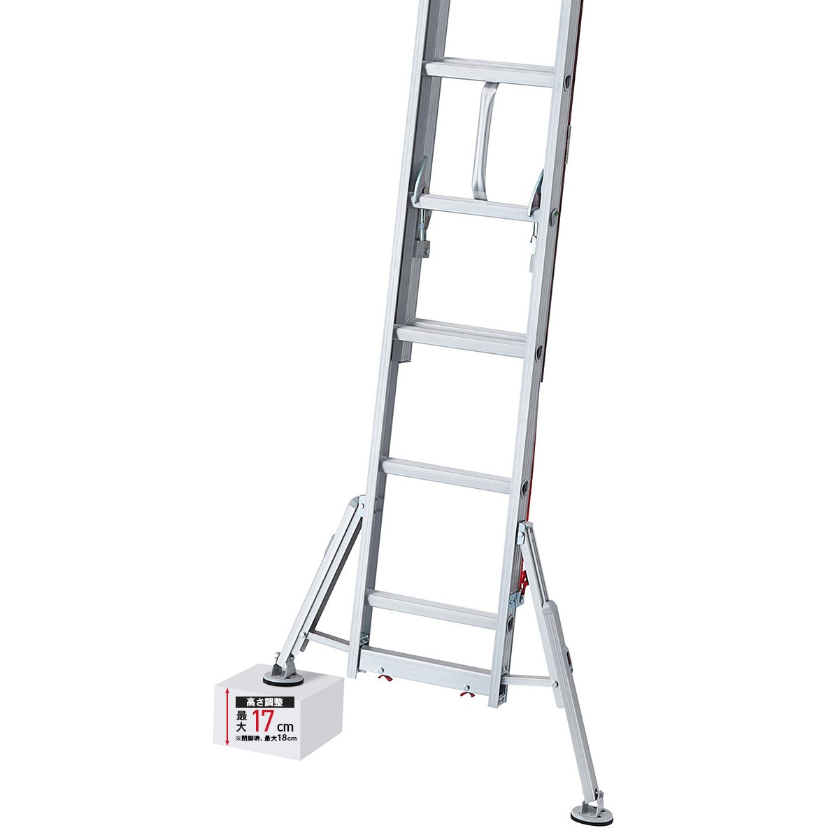 LH2-81 脚部伸縮 スタビライザー付 ハチ型 2連はしご LH2 ラクノリ