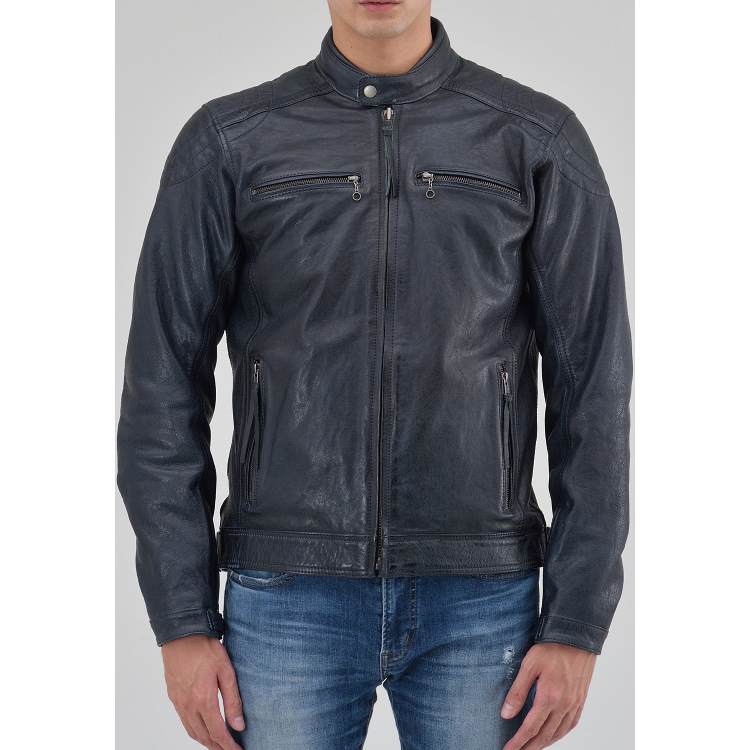 23706 DL-006 バイク用 レザー 春秋冬カフェライダースジャケット