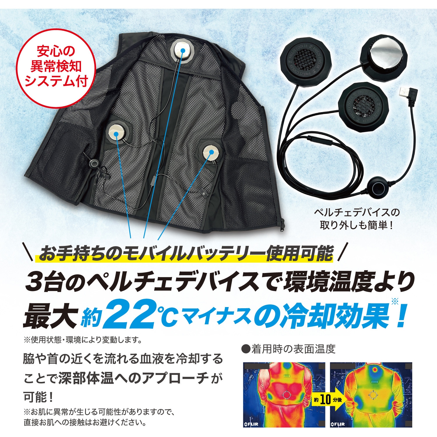 IZPV-SETⅡ-XL I'ZペルチェベストセットⅡ リンクサス(Linxas) 黒色