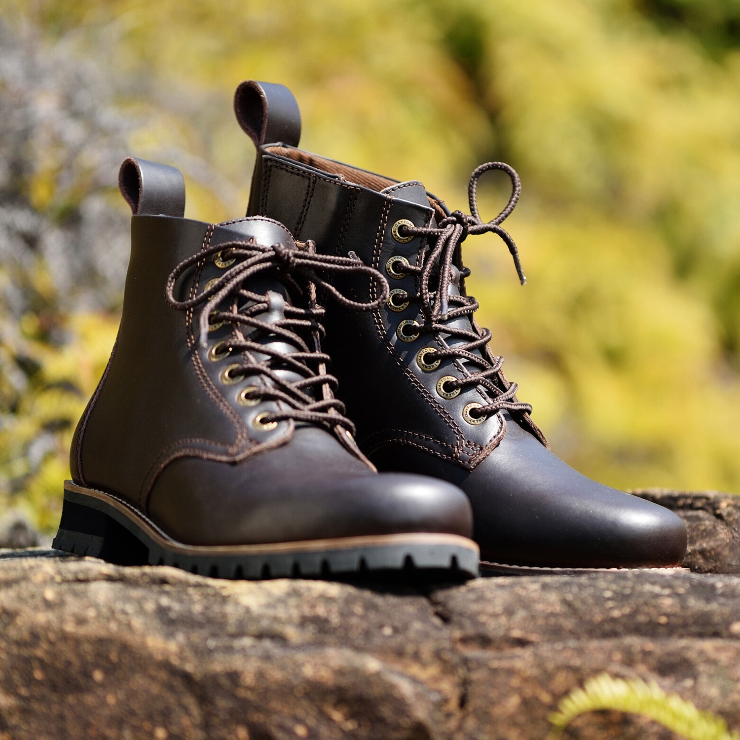 17131 ショートブーツ ダークブラウン 牛革 シフトパッド内蔵 サイド