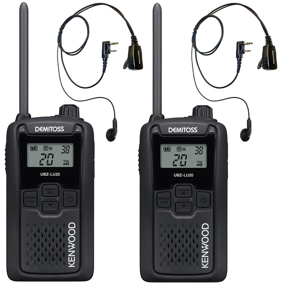 SET-UBZLU20B×2+NP22K×2 本体2台イヤホンマイク2本セットA KENWOOD