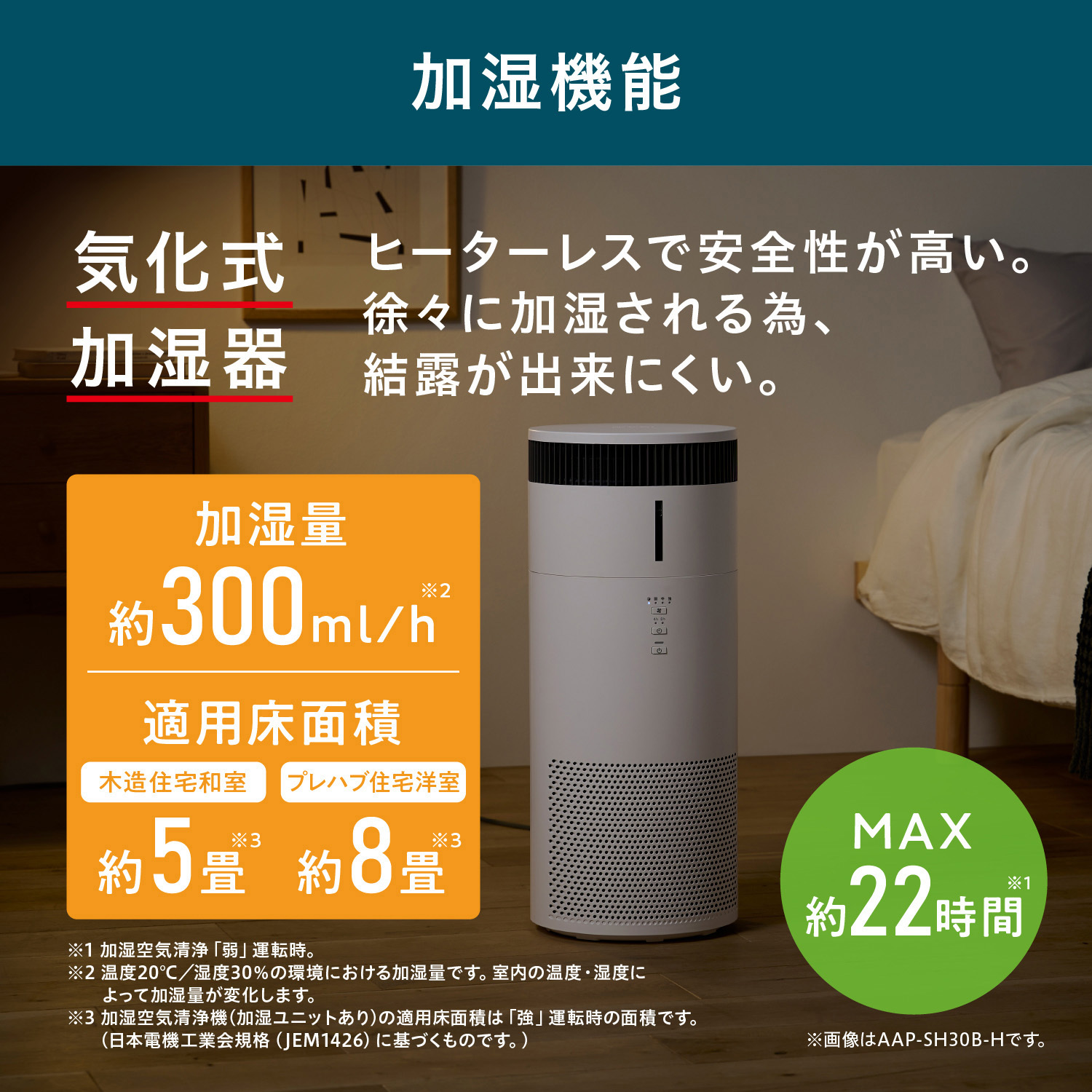 AAP-SH30B-H 加湿空気清浄機 16畳 HEPAフィルター アイリスオーヤマ 幅