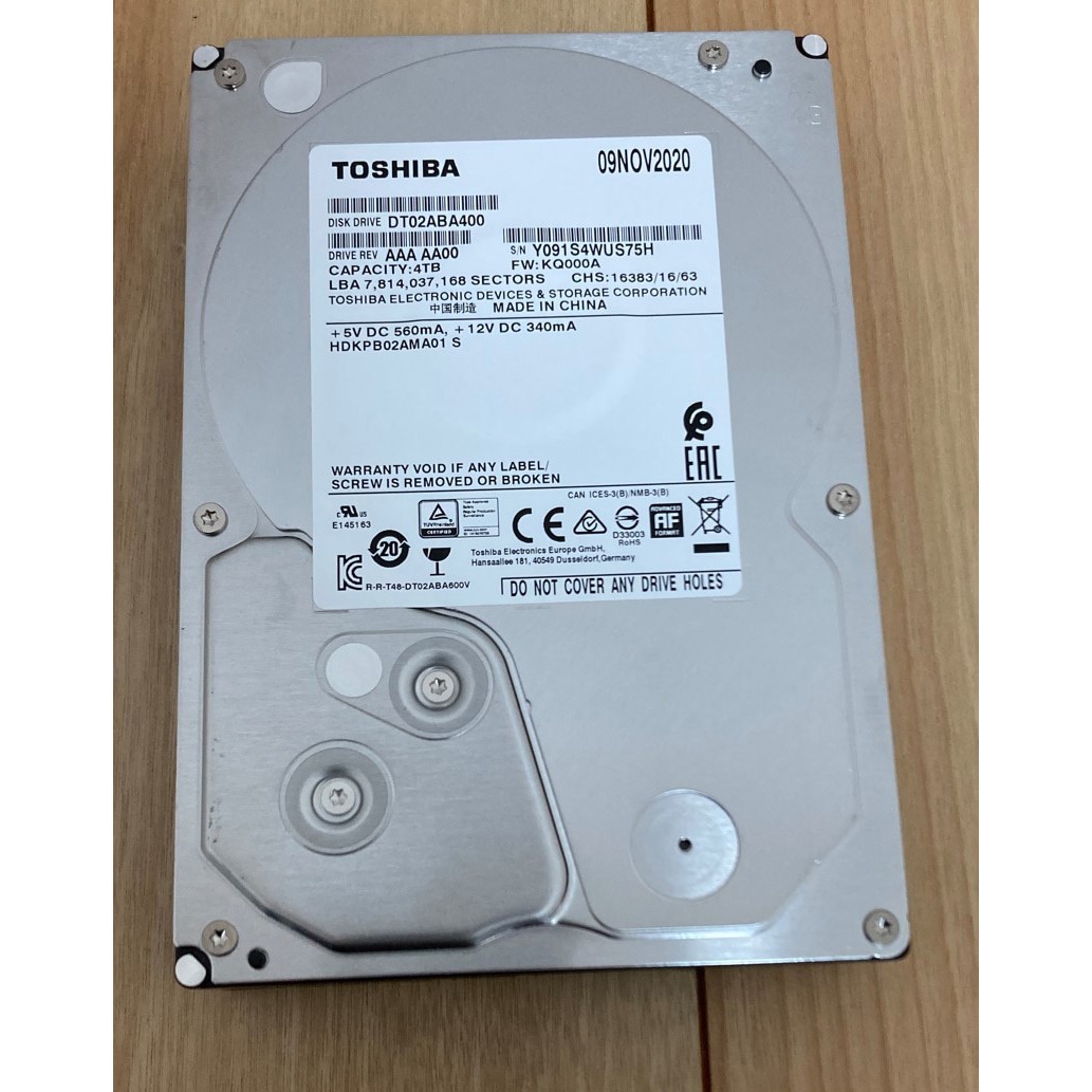 DT02ABA400 東芝(TOSHIBA) 3.5インチ デスクトップPC内蔵型HDD DT02