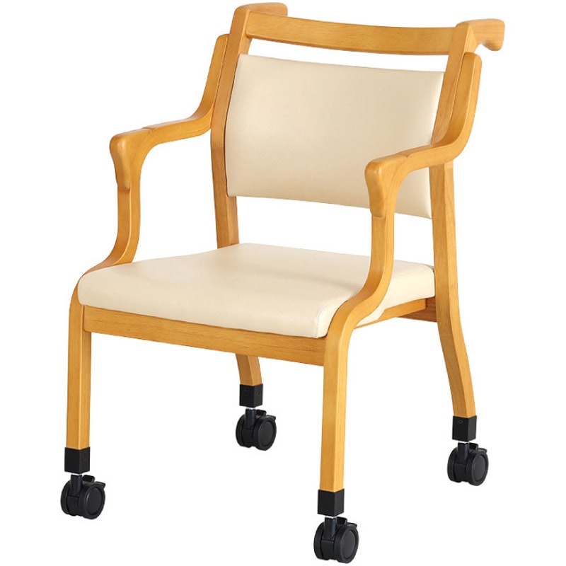 Care-118-AC_LB_AL-IV 全脚キャスター・ハンドル付チェア 1脚 貞苅椅子