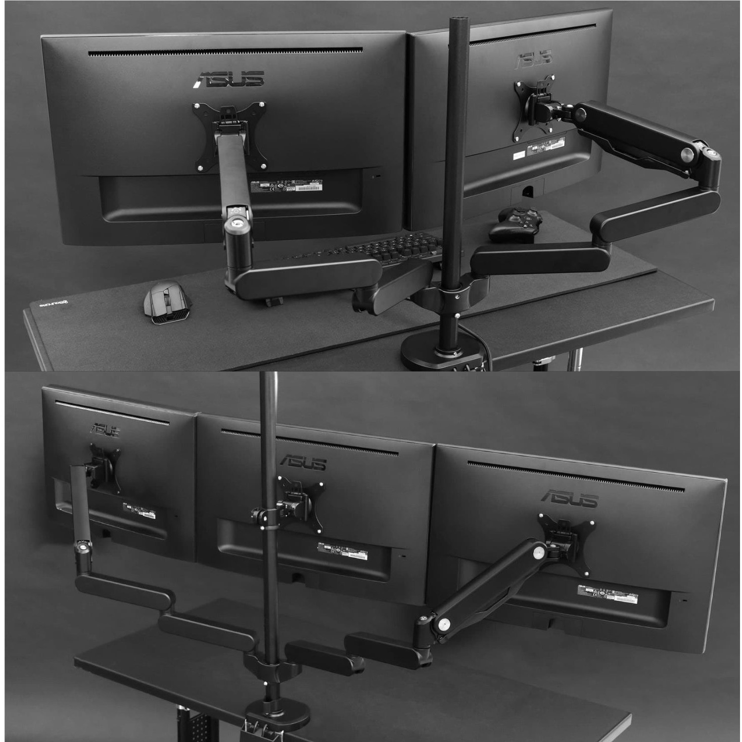 BMA-2GS-BK ロングモニターアームGS バウヒュッテ クランプ式